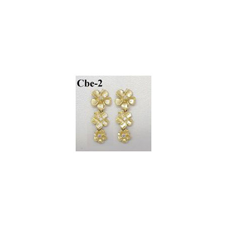 14k Gold Original Plumeria Earrings